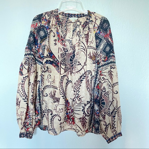 Lucky Brand Mixed Print Long Sleeve Top M - Picture 2 of 7